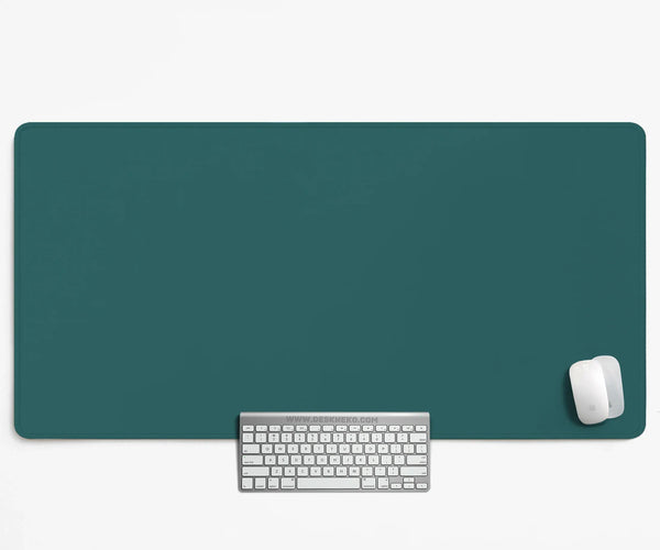 Transformative Teal Desk Mat Mousepad, Minimal Solid Color Decor - Deskneko