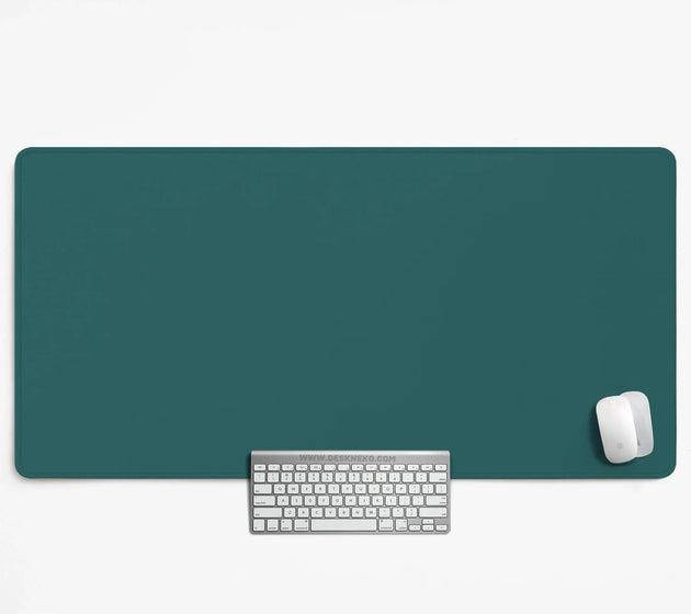 Transformative teal desk mat mousepad, minimal solid color decor