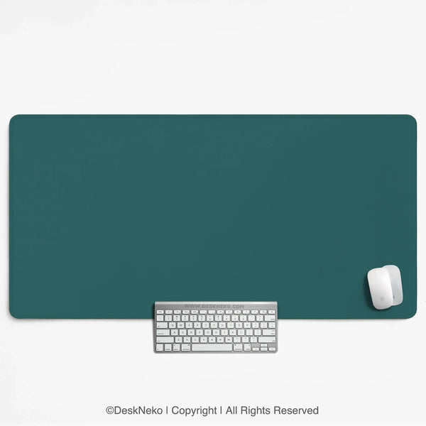 Transformative Teal Desk Mat Mousepad, Minimal Solid Color Decor - Deskneko