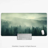 Sage green forest desk mat extended XXL mousepad