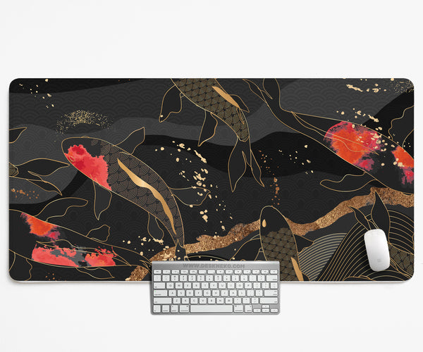 Koi Fish Art Desk Mat Mousepad - Desk Mat - Deskneko - Desk Mats & Mousepads