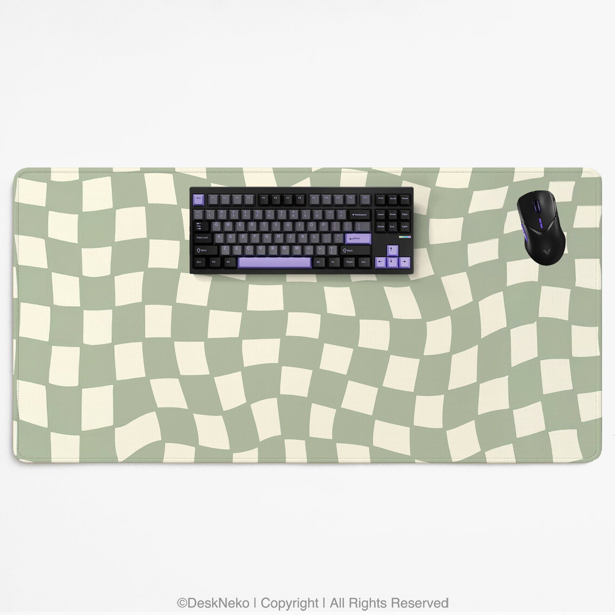 Green checker desk mat