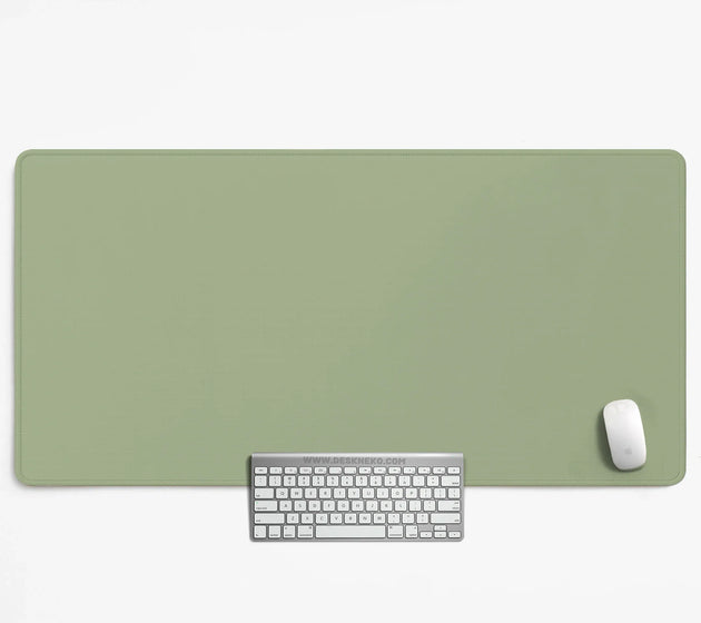 Sage green desk mat XXL extended mousepad for office and gaming