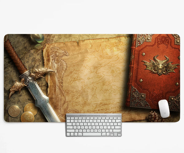 Fantasy Map Deskmat Mousepad, - Deskneko