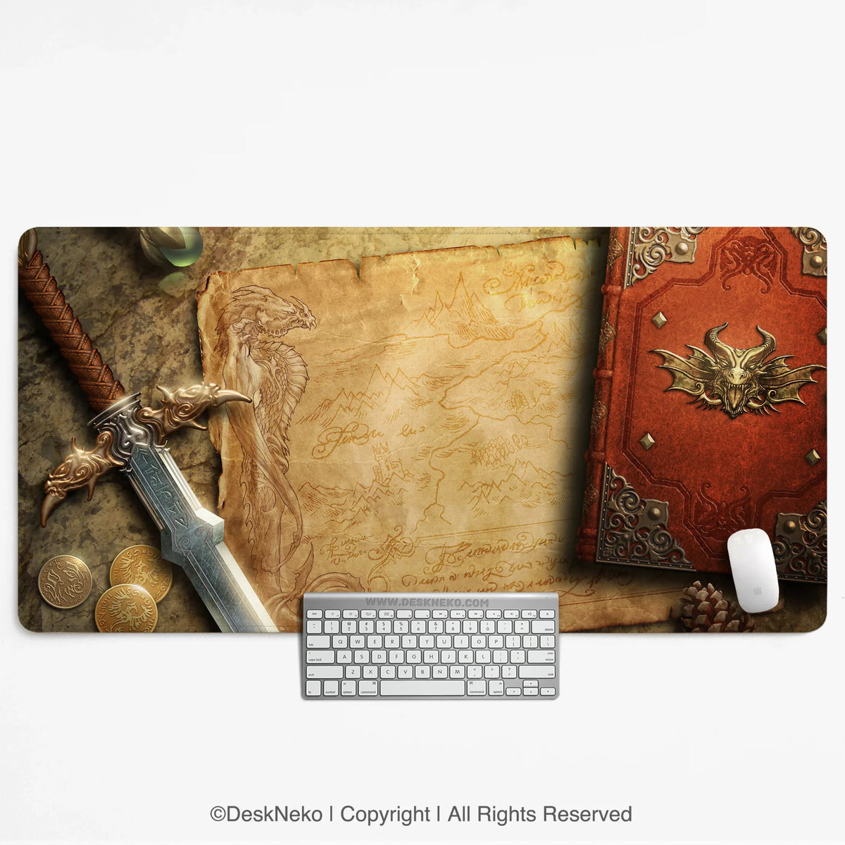Fantasy map deskmat mousepad,