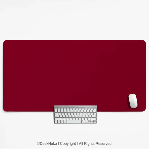 Burgundy Desk Mat for Gaming and Office Desks | Premium Mousepad - Deskneko