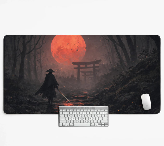 Crimson samurai eclipse desk mat mousepad