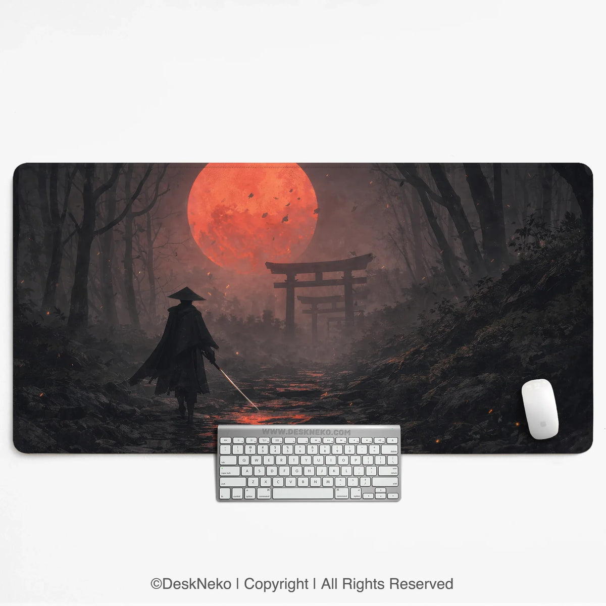 Crimson samurai eclipse desk mat mousepad