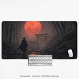 Crimson samurai eclipse desk mat mousepad