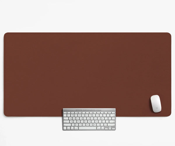 Mahogany Desk Mat Mousepad, Minimalist Brown Extended Desk Pad - Deskneko