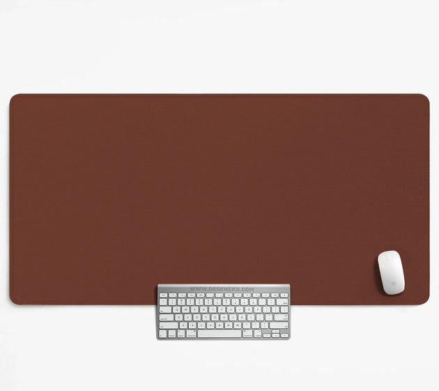 Mahogany desk mat mousepad, minimalist brown extended desk pad