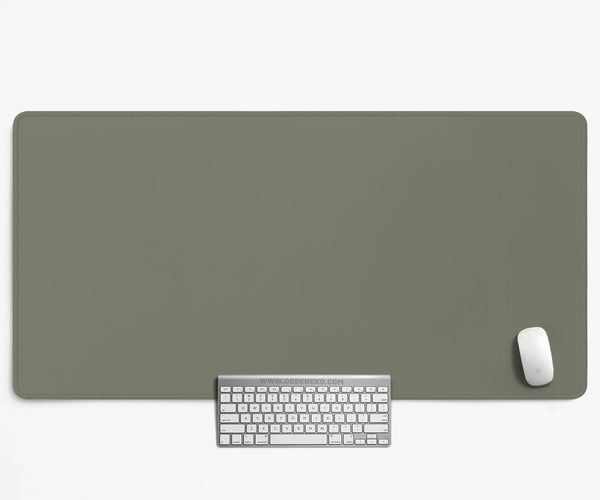 Eucalyptus Sage Desk Mat, Minimalist Extended Mousepad, Waterproof - Deskneko