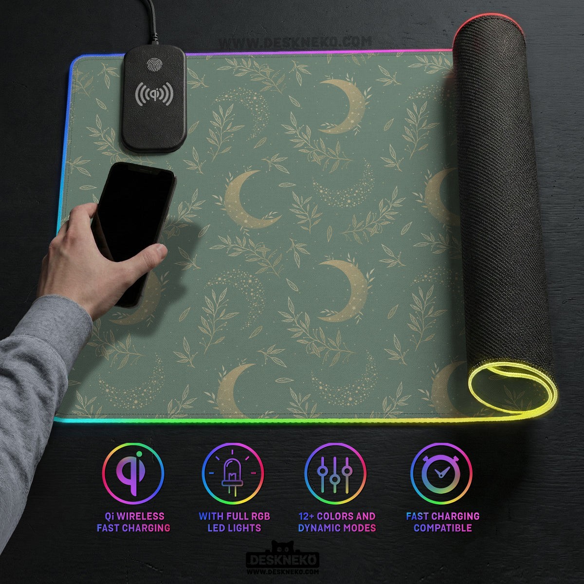 Celestial moon desk mat