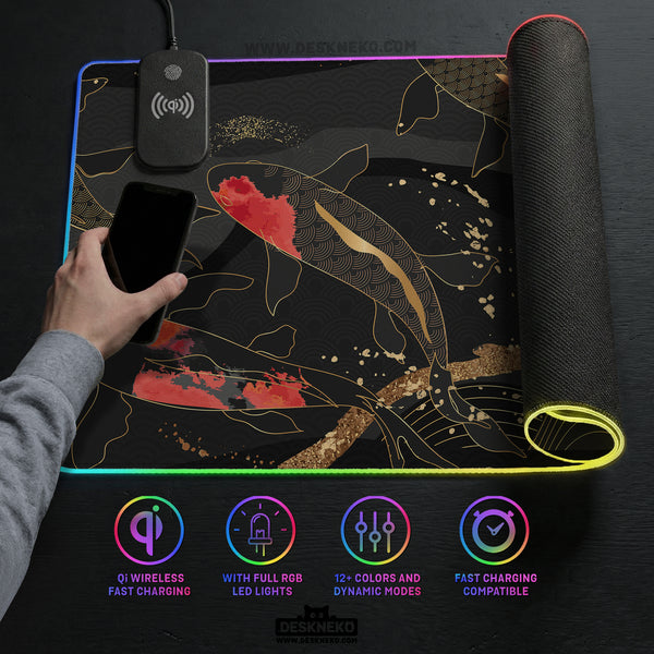Koi Waves Desk Mat - Desk Mat - Deskneko - Desk Mats & Mousepads