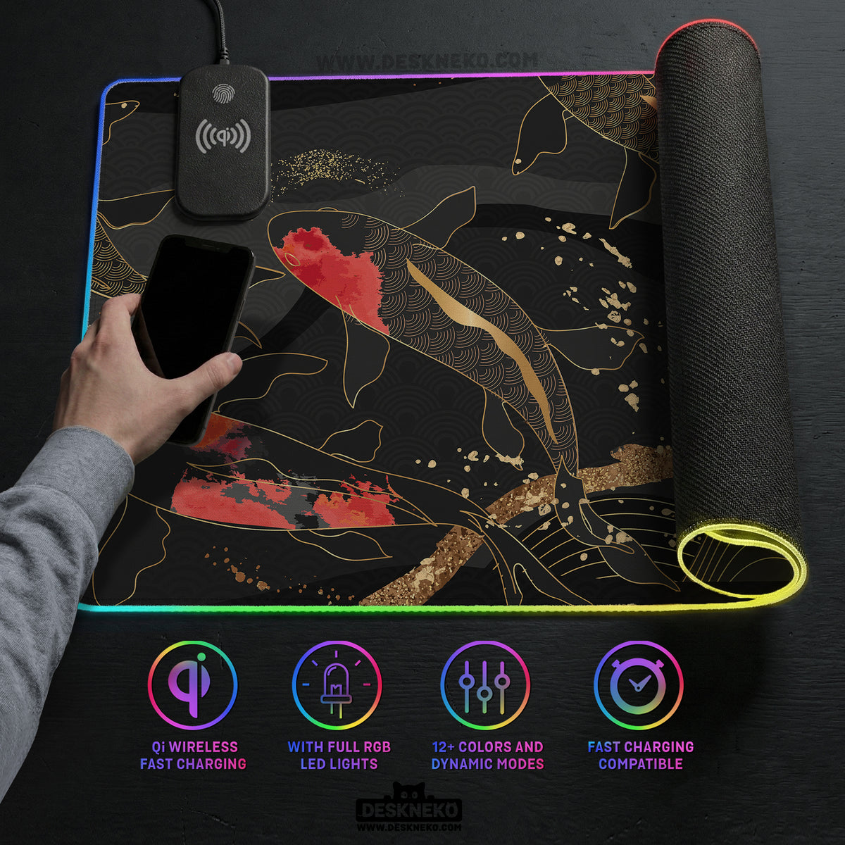 Koi waves desk mat