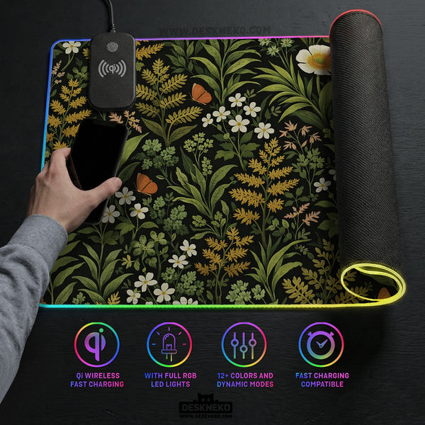 Dark Botanical Desk Mat - Desk Mat - Deskneko - Desk Mats & Mousepads