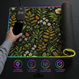 Dark botanical desk mat