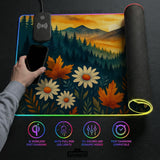 Sunset forest mountain desk mat