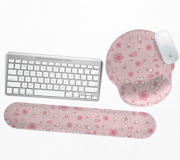Pink cherry blossom wrist rest