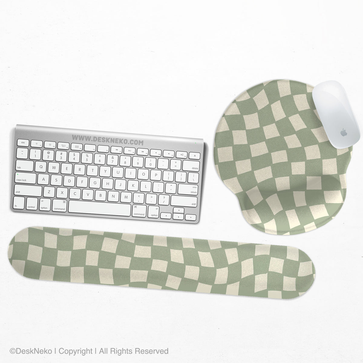 Sage checkered ergonomic wrist rest