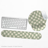 Sage checkered ergonomic wrist rest