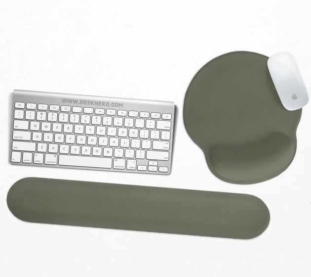 Eucalyptus ergonomic mousepad, sage green wrist rest desk setup