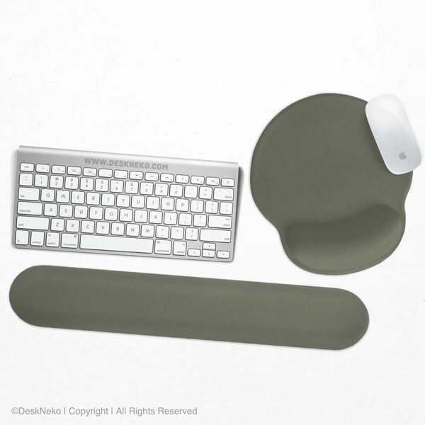 Eucalyptus Ergonomic Mousepad, Sage Green Wrist Rest Desk Setup - Deskneko