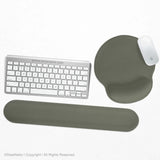 Eucalyptus ergonomic mousepad, sage green wrist rest desk setup