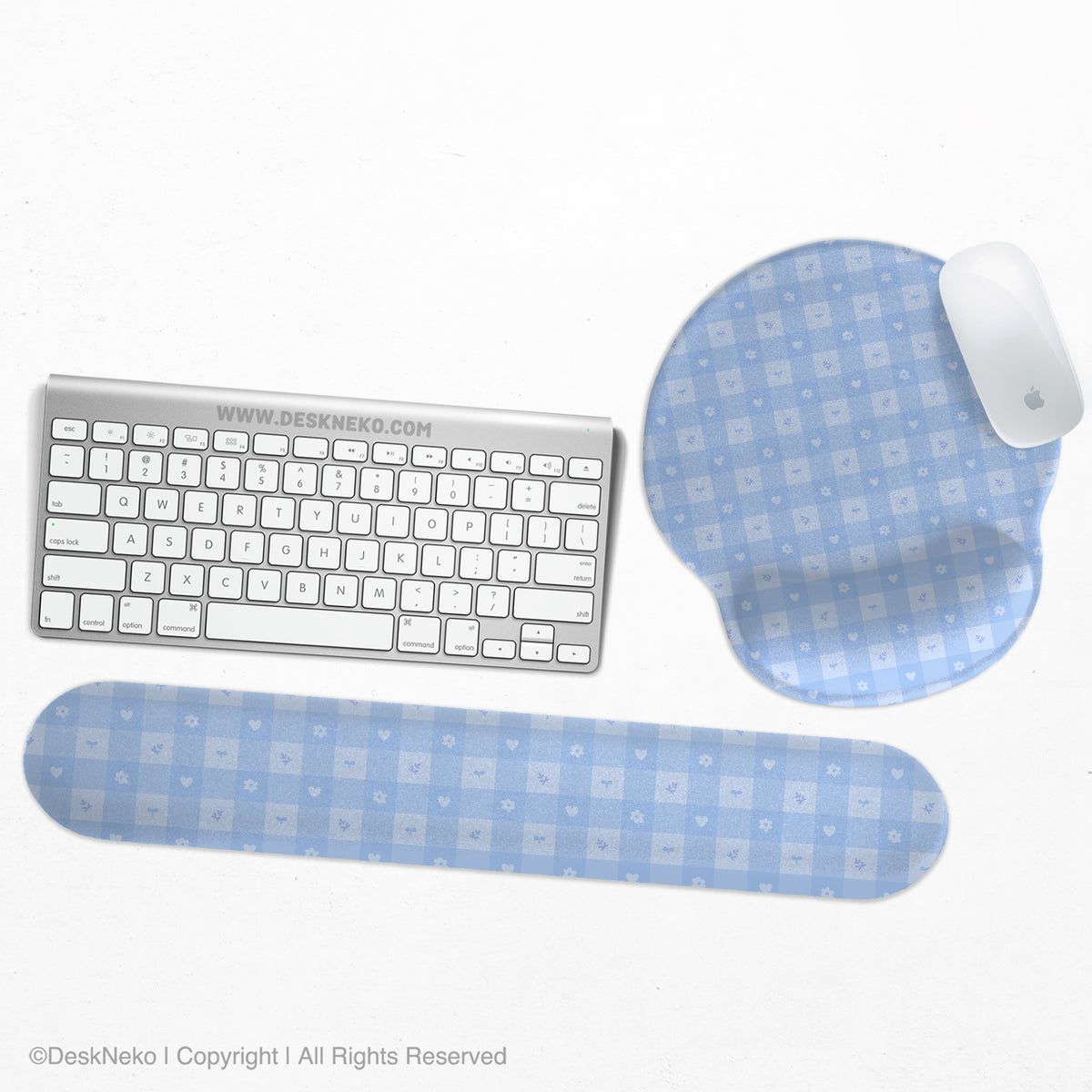 Blue gingham ergonomic wrist rest