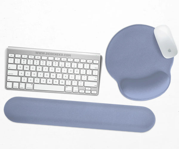Soft Blue Ergonomic Mousepad with Wrist Rest for Desk Setup - Deskneko