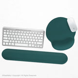 Ergonomic teal mousepad with wrist rest for office and gaming