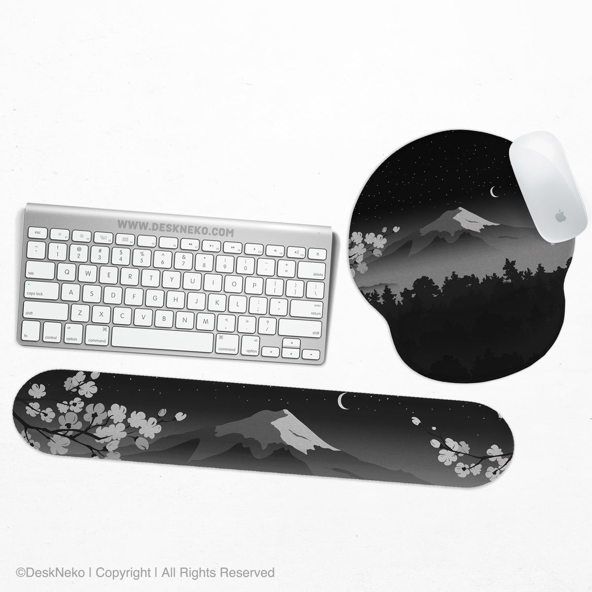 Black mount fuji ergonomic mousepad