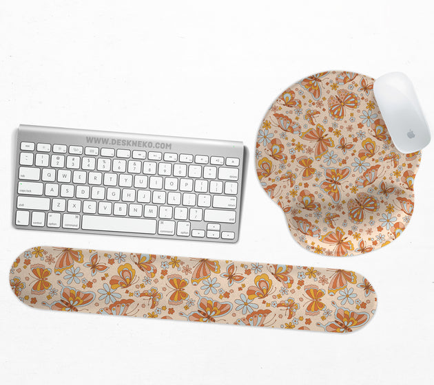 Retro butterfly mousepad wrist rest