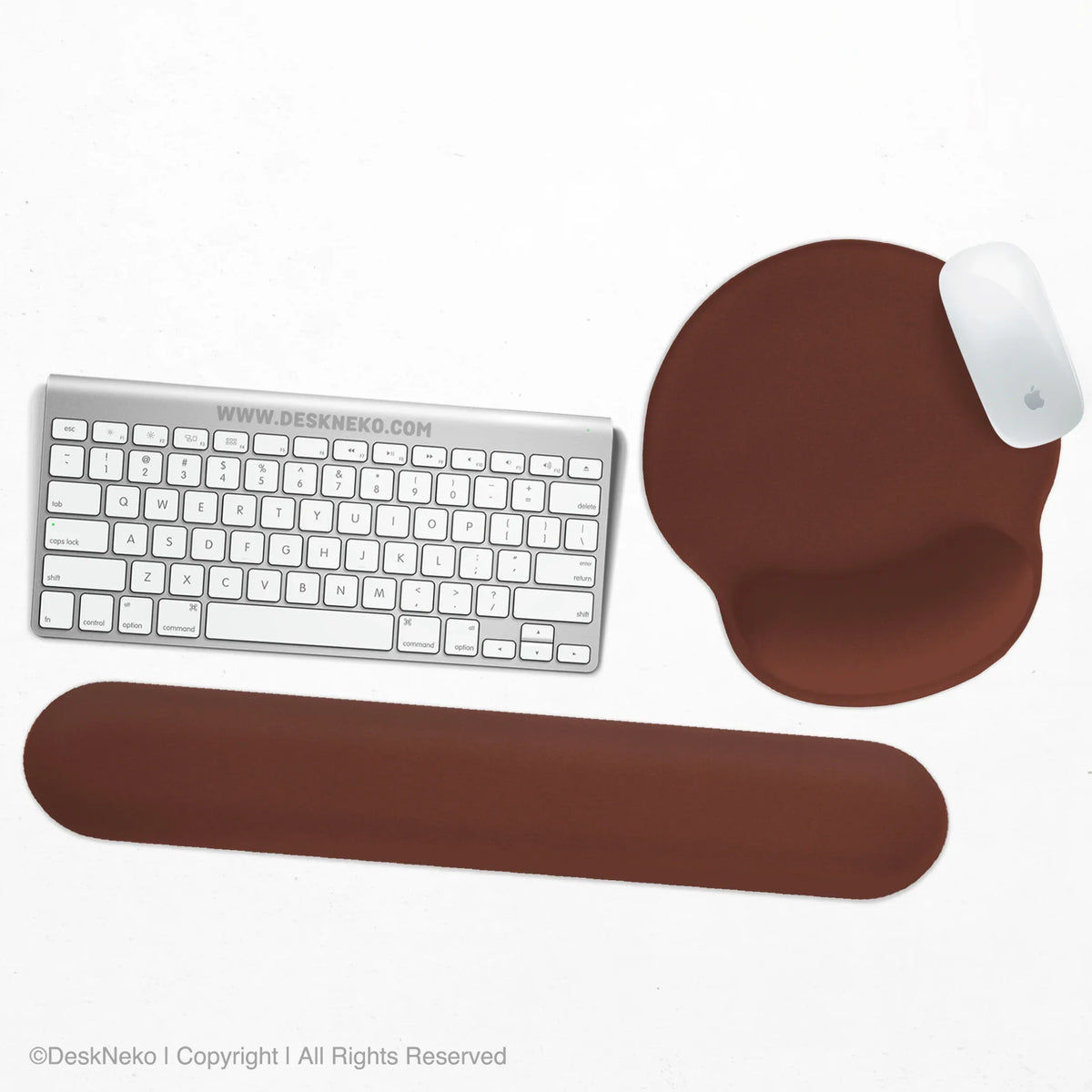Ergonomic mahogany mousepad with wrist rest for office and gaming