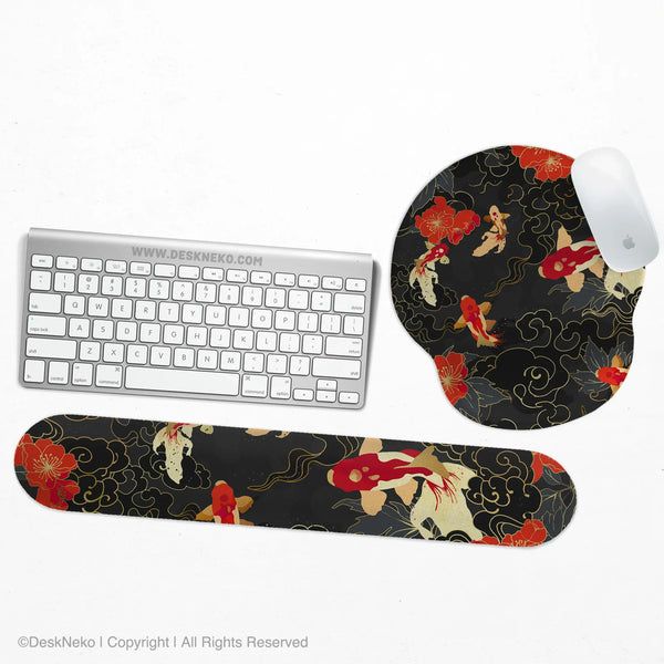 Koi Fish Ergonomic Mousepad Set - Deskneko