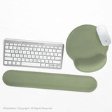 Sage green ergonomic mousepad with wrist support for desk