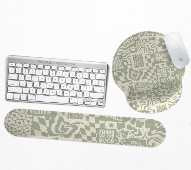 Positive affirmations ergonomic mouse & wrist rest