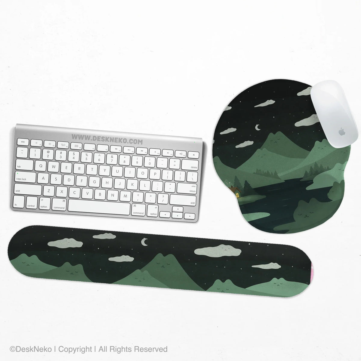 Ergonomic mountain mousepad and keyboard wrist rest
