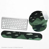Ergonomic mountain mousepad and keyboard wrist rest