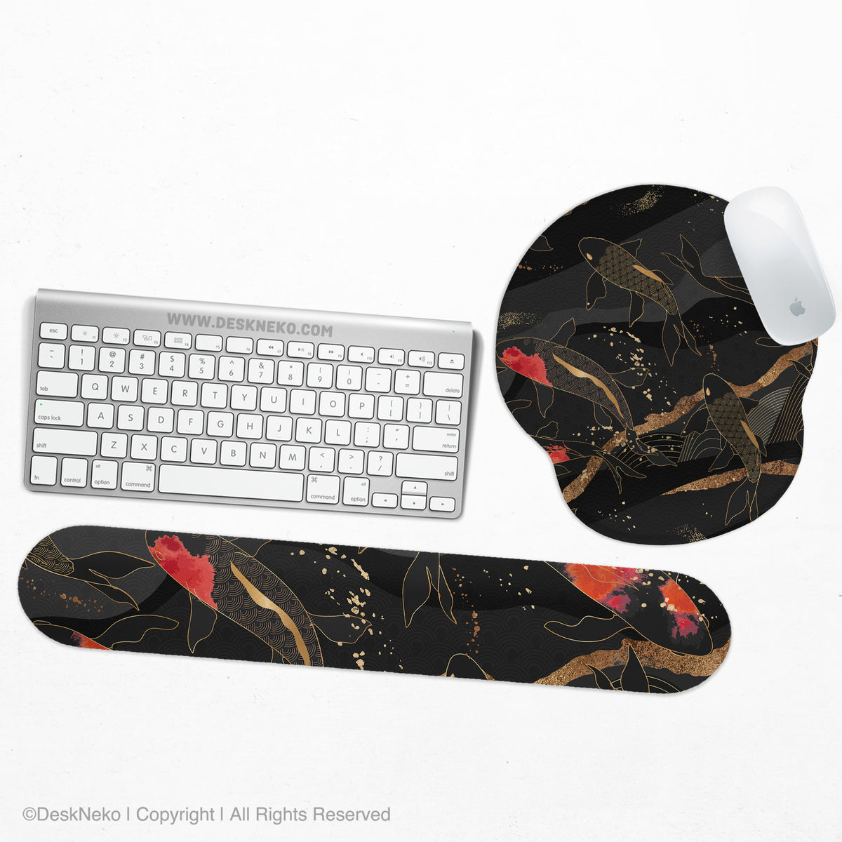 Koi Fish Art Ergonomic Mousepad & Wrist Rest - Ergonomic Mousepads & Wrist Rests - Deskneko - Mousepads & Wrist Rests