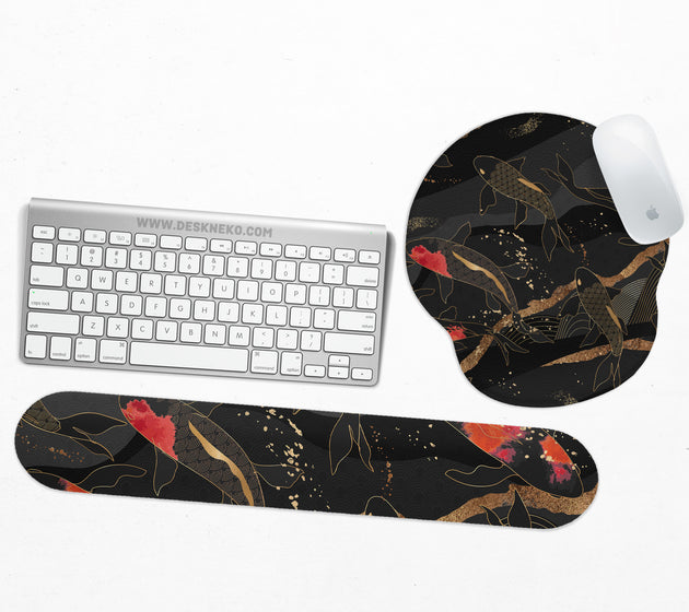 Koi fish art ergonomic mousepad & wrist rest