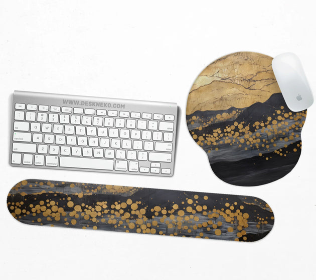 Gold ergonomic mousepad with wrist rest