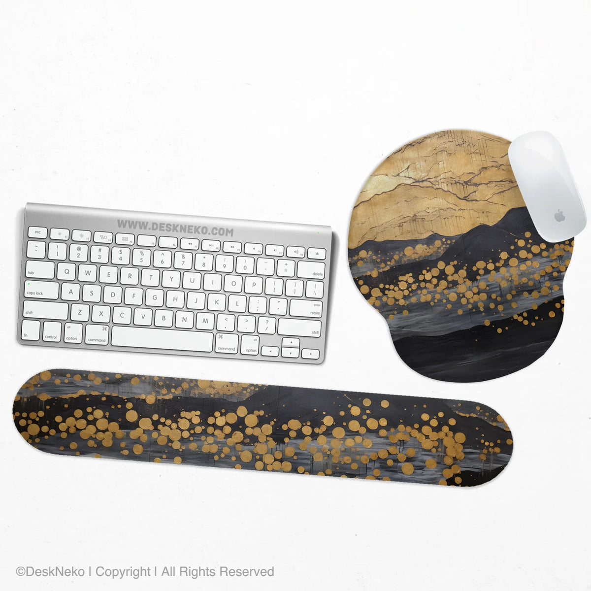 Gold ergonomic mousepad with wrist rest