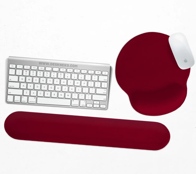 Burgundy ergonomic mousepad with wrist rest for office and gaming