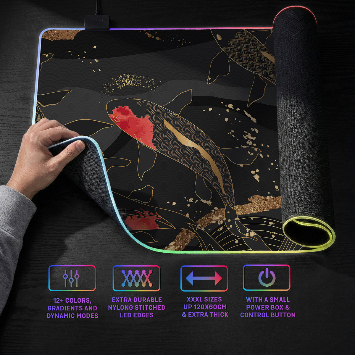 Koi waves desk mat
