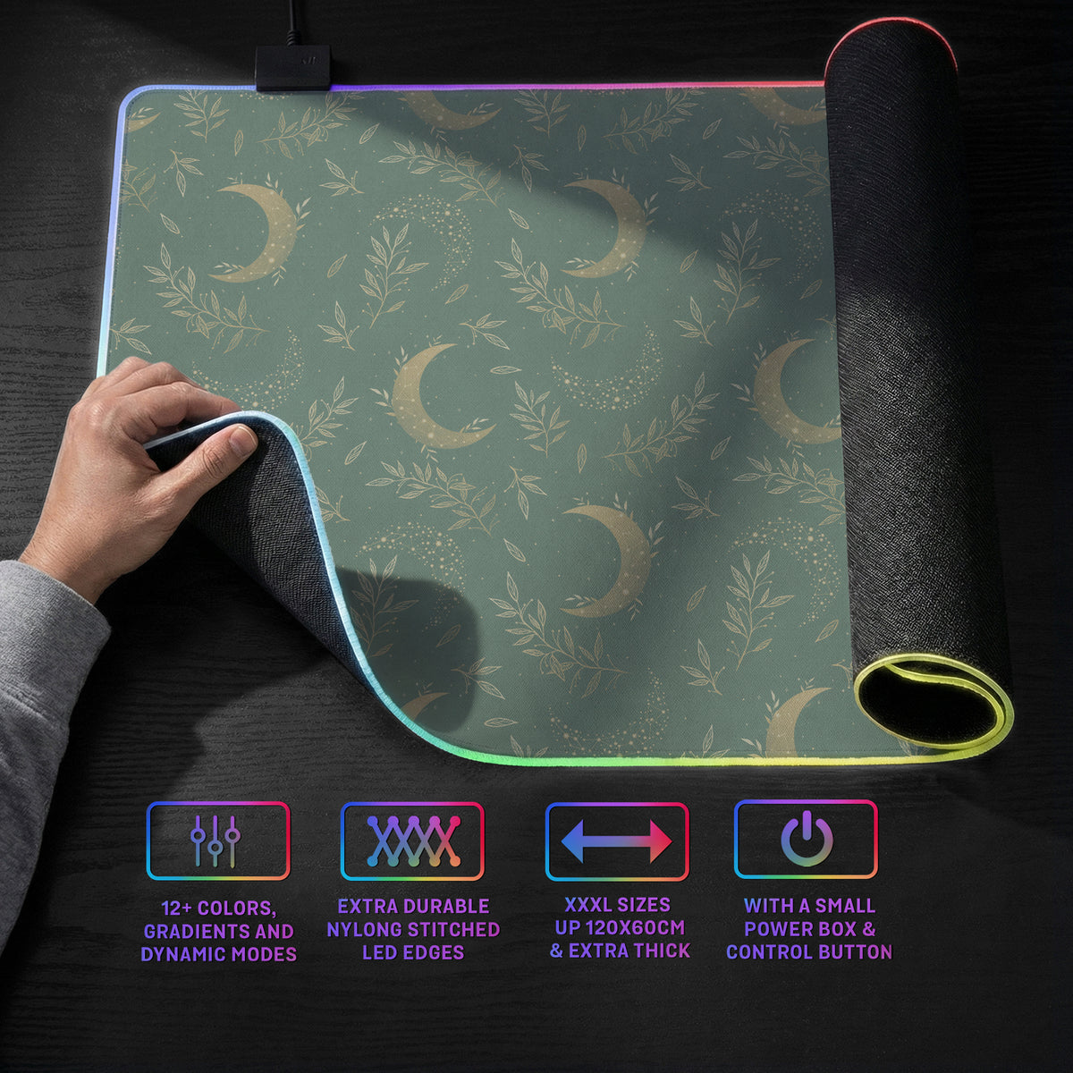 Celestial moon desk mat