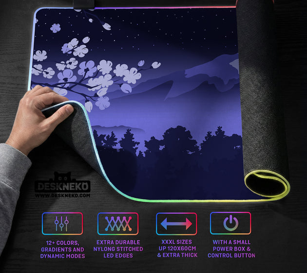 Blue mount fuji desk mat mousepad