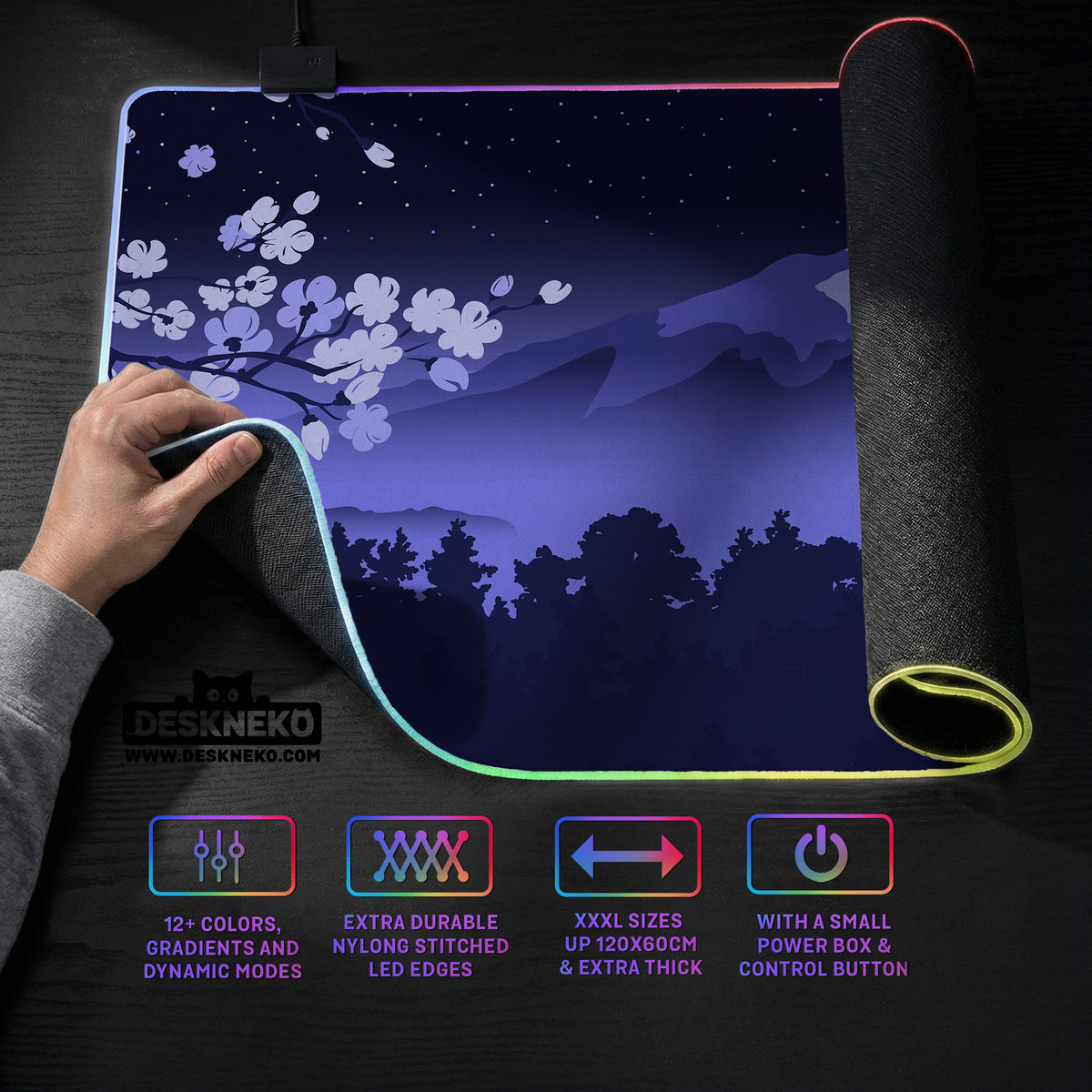 Blue mount fuji desk mat mousepad