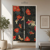 Japanese koi fish noren door curtain room divider
