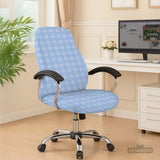 Blue gingham desk chair cover